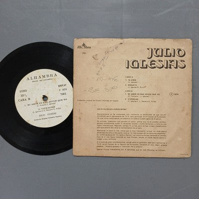 Julio Iglesias Miniplay 2 X 2 Vinyl 7" MiniAlbum Colombian Pressing Rare