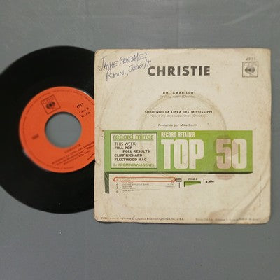 Christie Yellow River Vinyl 7" Single Spanish Pressing Classic Rock Pop