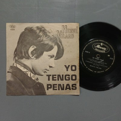 Herve Vilard Yo Tengo Penas Vinyl 7" EP Colombian Pressing Rare Chanson