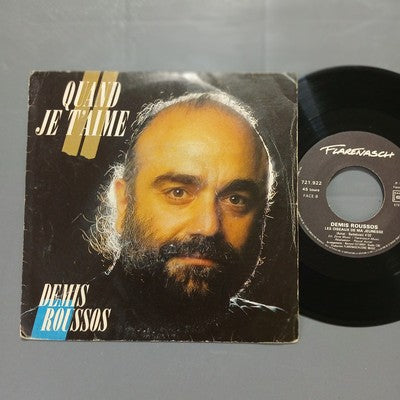 Demis Roussos Quand Je Taime Vinyl 7" Single French Pressing Romantic Pop