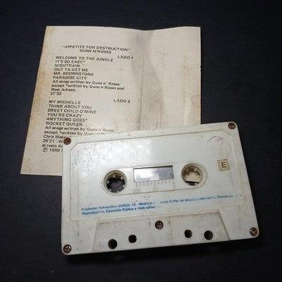 Guns N Roses Appetite For Destruction Tape Cassette Colombia Pressing Rare Rock
