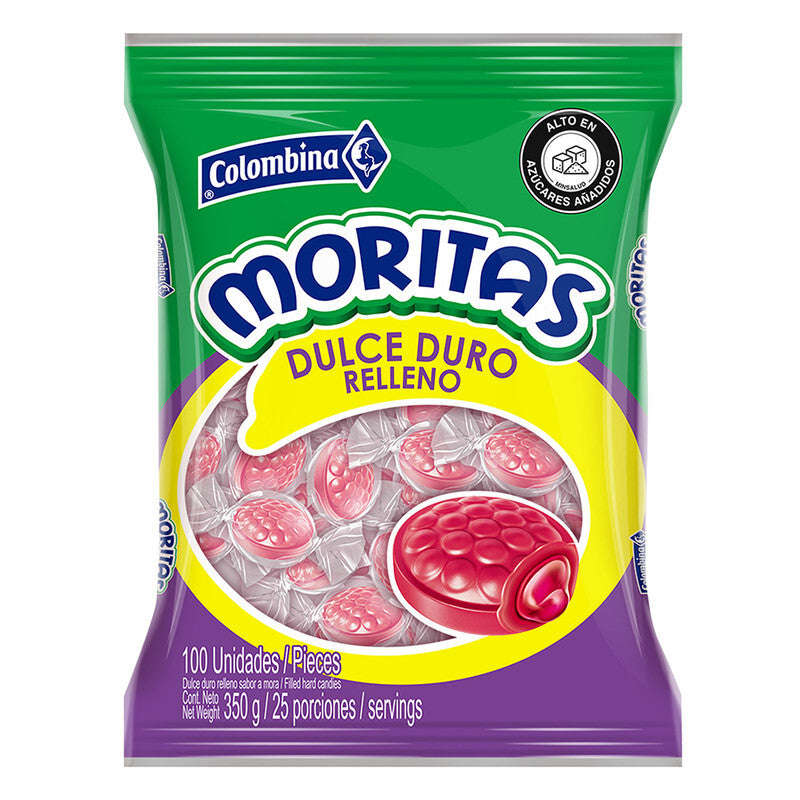 Colombian  Moritas blackberry Flavored Hard Candy Colombina 100-pack