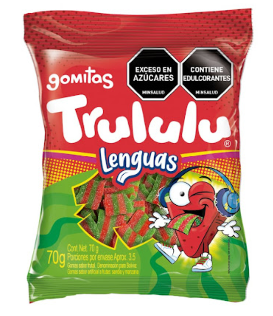 Trululu Tongue Gummies Gomitas Lenguas Sour Sweet Chewy Soft Candy - 70g