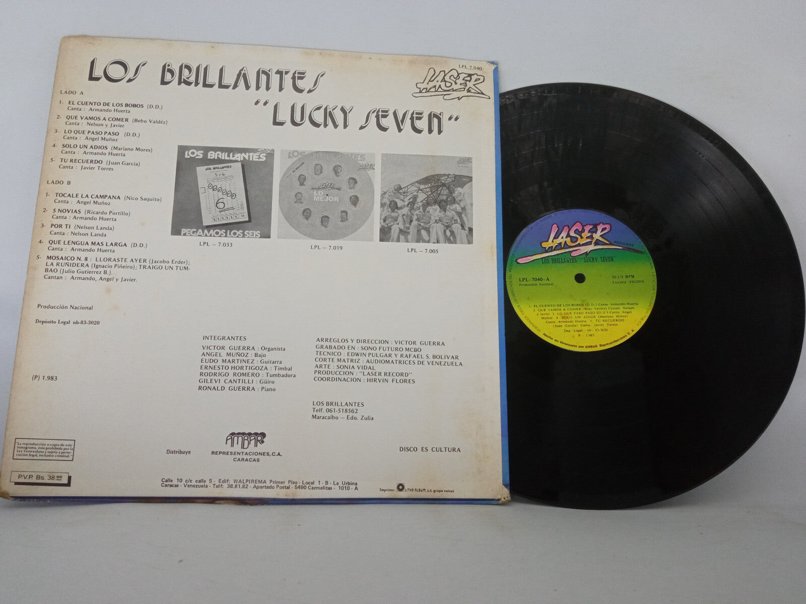 Los Brillantes Lucky Seven Laser Records Vinyl LP Record Vintage Latin Salsa