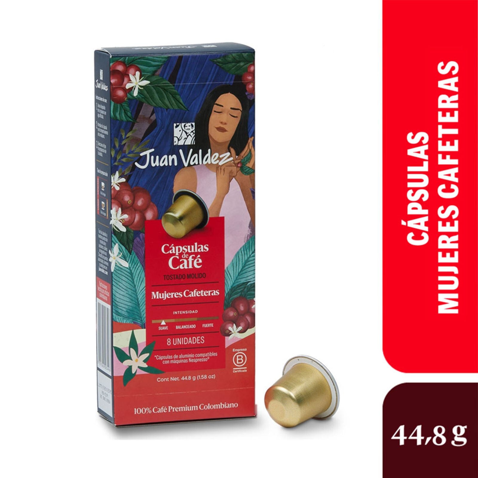 Juan Valdez Women Coffee K-CUP Pods 8u Box Mujeres Cafeteras Premium Capsule