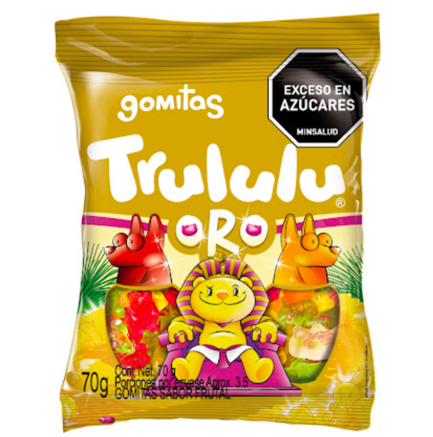 Trululu Gold Colored Gums Gomitas Oro de Colores Sweet Soft Candy - 70g