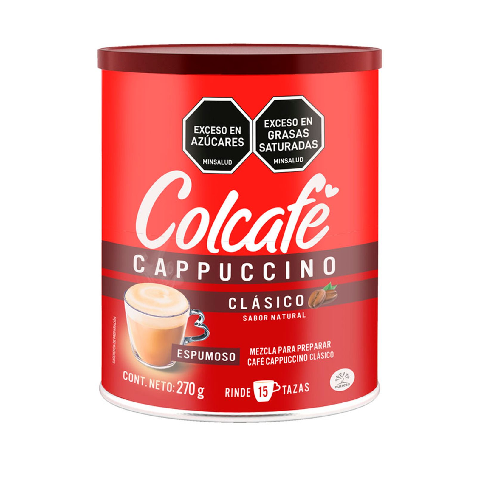 Colcafe Cappuccino Classic Instant Coffee Mix Foam Capuchino Clasico Bag 270g