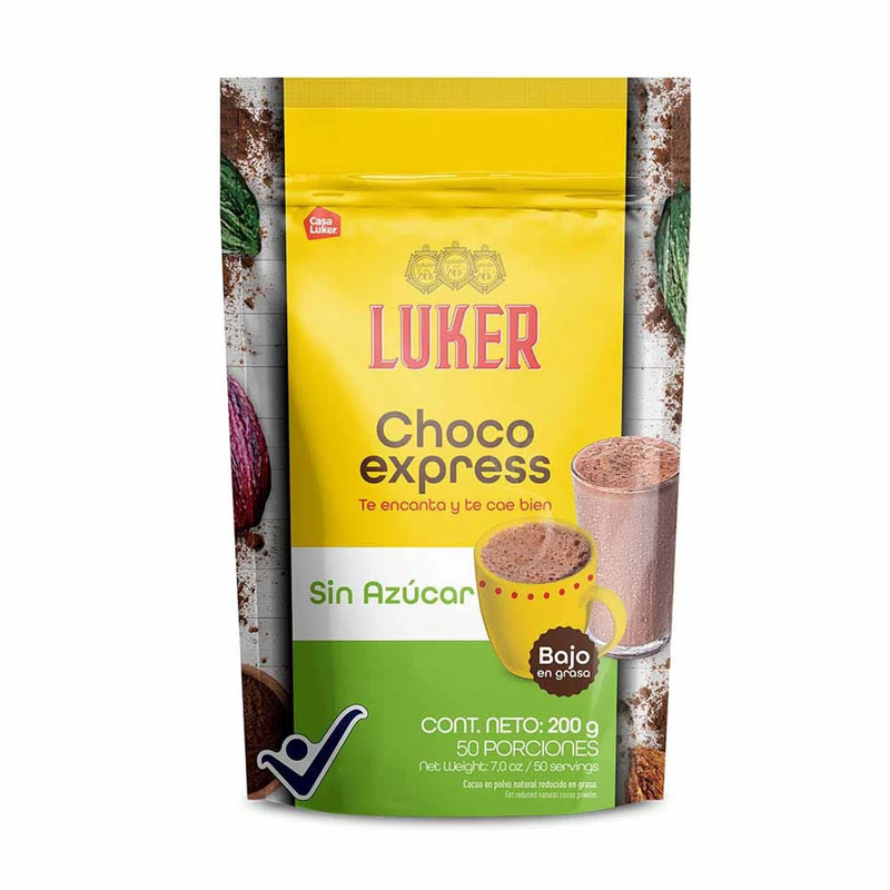 Luker Choco Express Sugar Free Hot Chocolate Mesa Sin Azucar - 7.1 oz (200g)