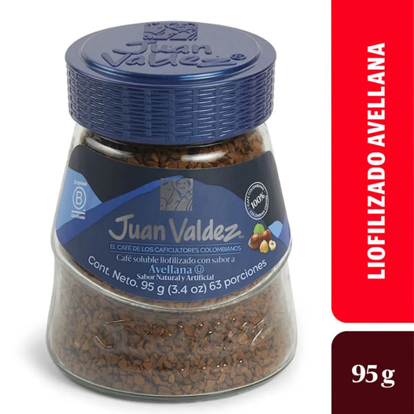 Café instantáneo liofilizado sabor avellana Juan Valdez - 3.4oz 95g