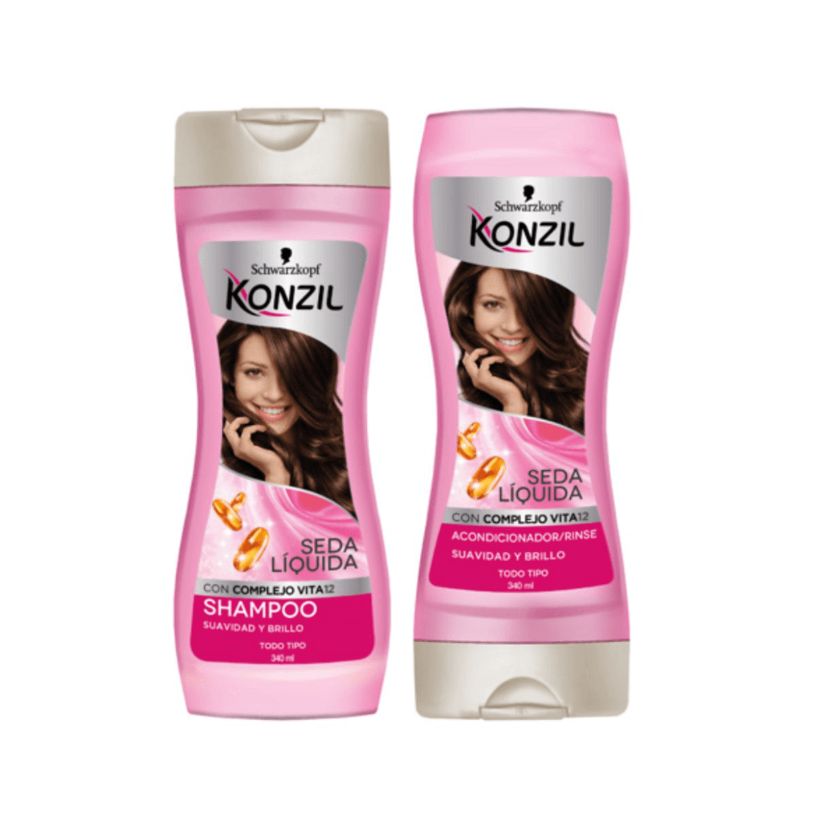 Konzil Softness and Shine Liquid Silk Shampoo and Conditioner Duo Pack - 340ml