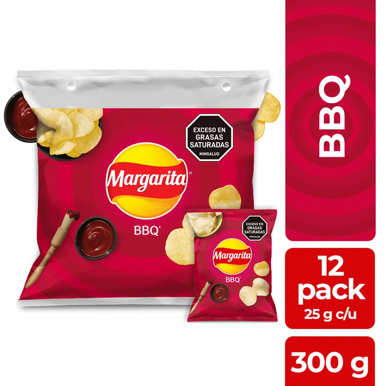 Frito Lay Margarita Potato Chips BBQ Flavor Barbecue Snacks 12-Pack x 25g