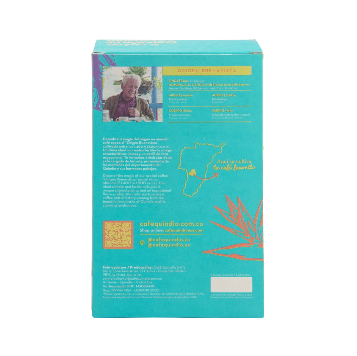 Cafe Quindio Buenavista Coffee Beans Single Origin Premium Regional - 340g