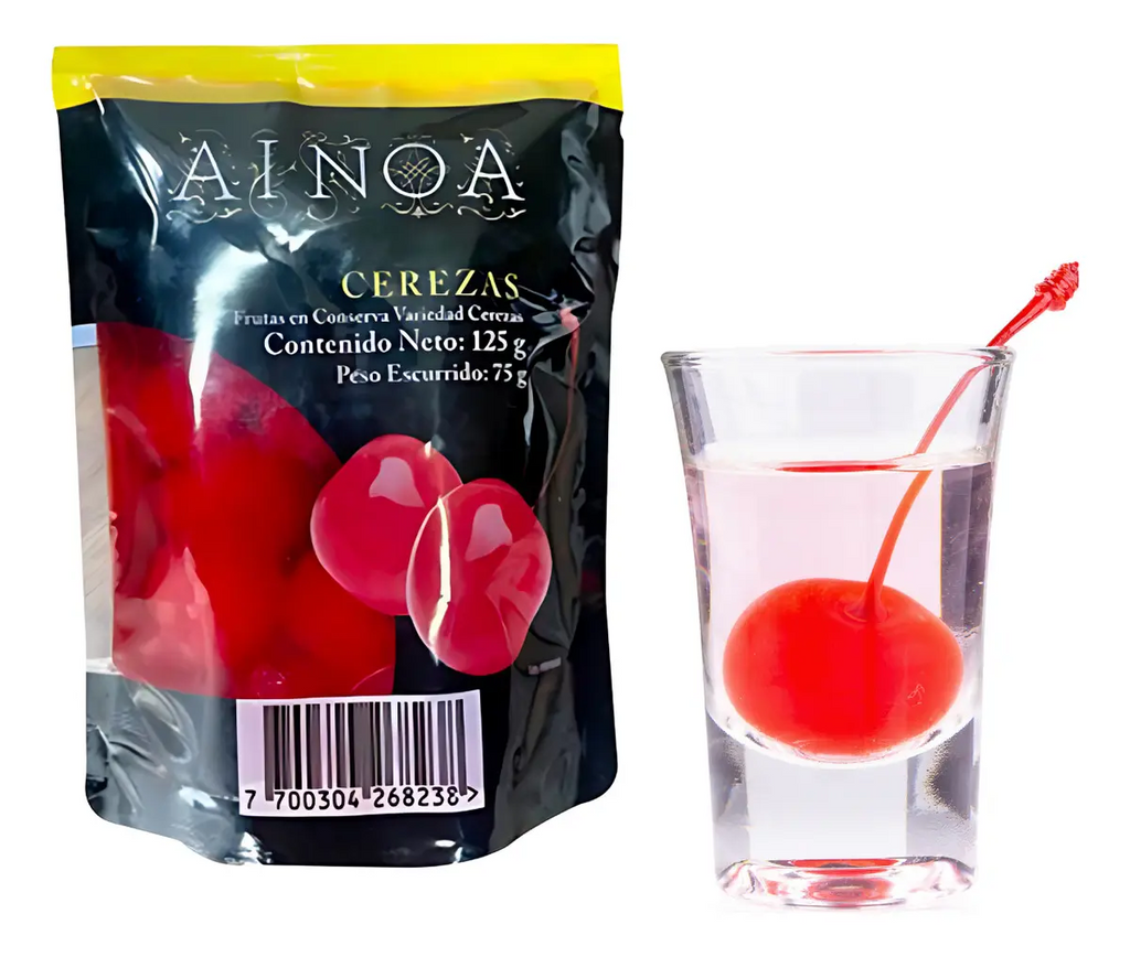 COLOMBIAN AINOA MARASCHINE CHERRIES 125 G. CEREZAS EN CONSERVA