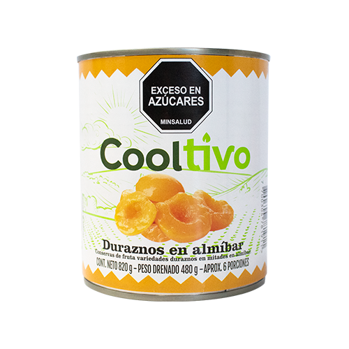 Cooltivos Peach in Syrup Duraznos en Almibar Premium Sweet Fruit Can - 820g