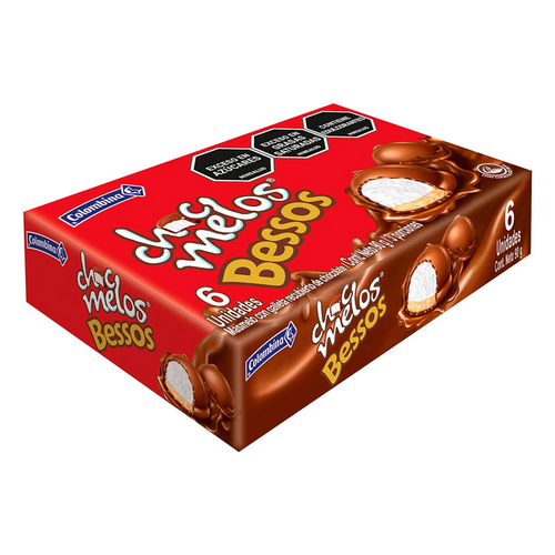 Chocmelos Bessos Chocolate Covered Marshmallows Box Masmelos Besos 6u - 90g
