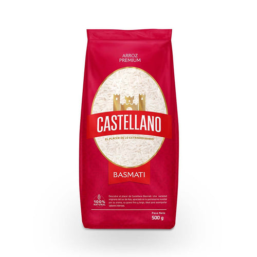 Castellano Basmati Rice Arroz Basmati Aromatic Long Grain Gourmet Pack 500g