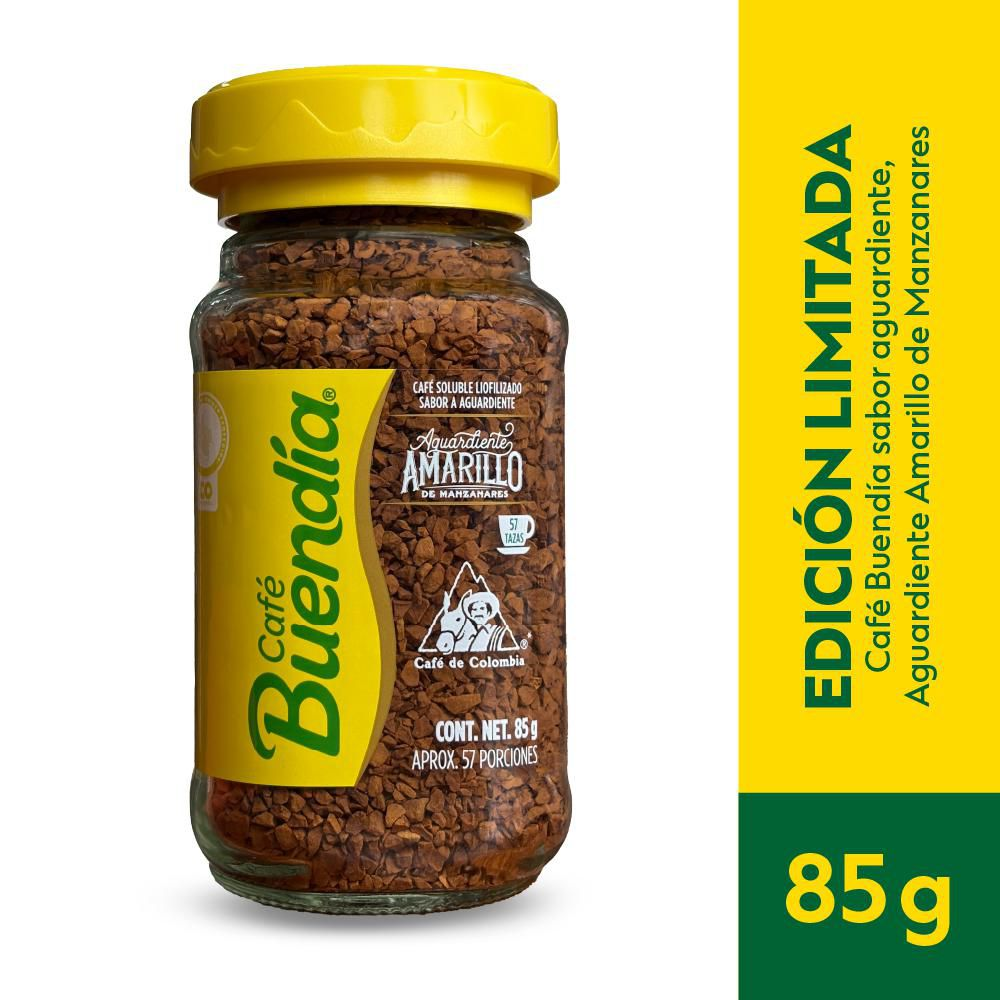 Cafe Buendia Aguardiente Amarillo Flavor Instant Coffee Soluble Blend Bag 85g