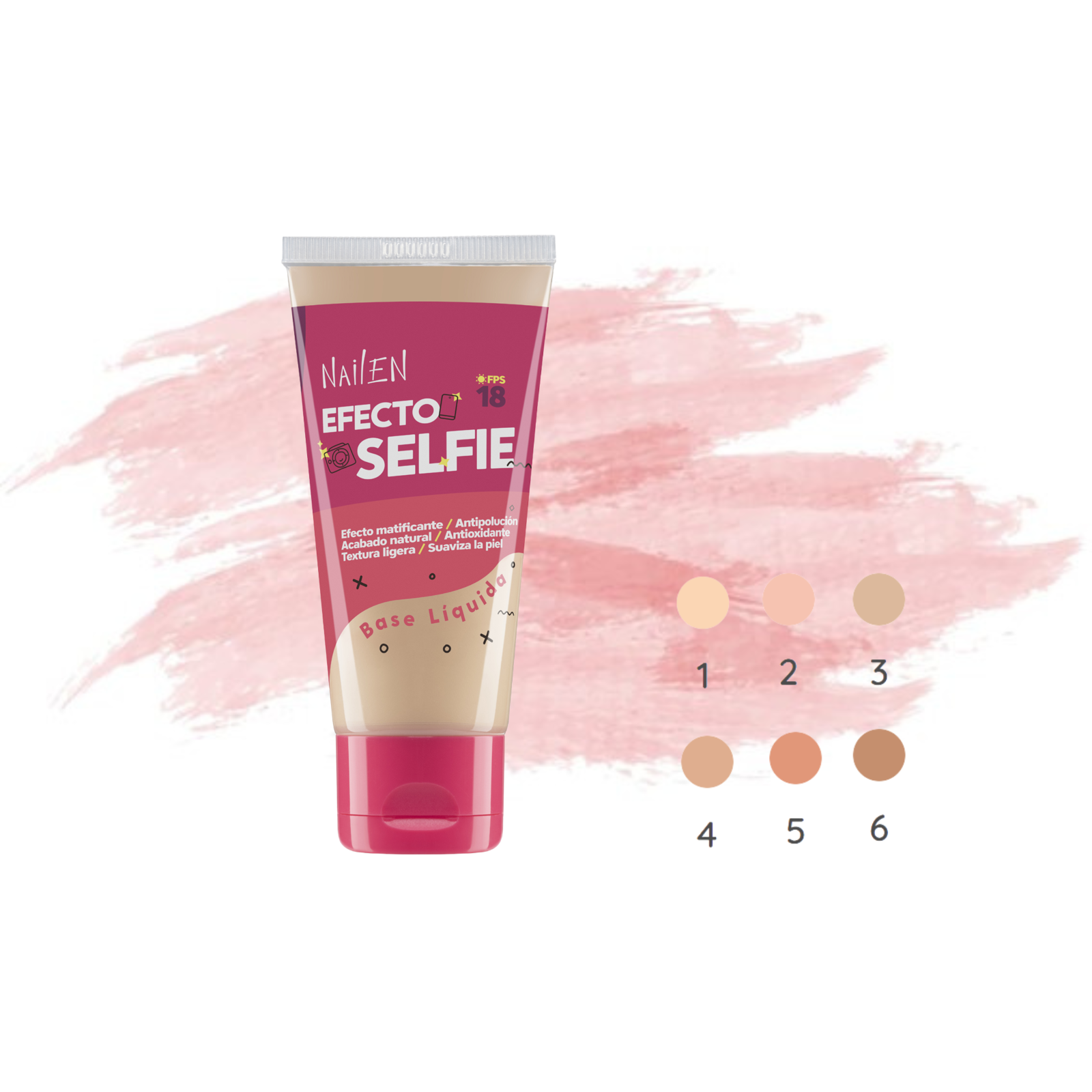 Nailen Selfie Effect Liquid Foundation Matte Face Makeup Base Tone 5 - 30g