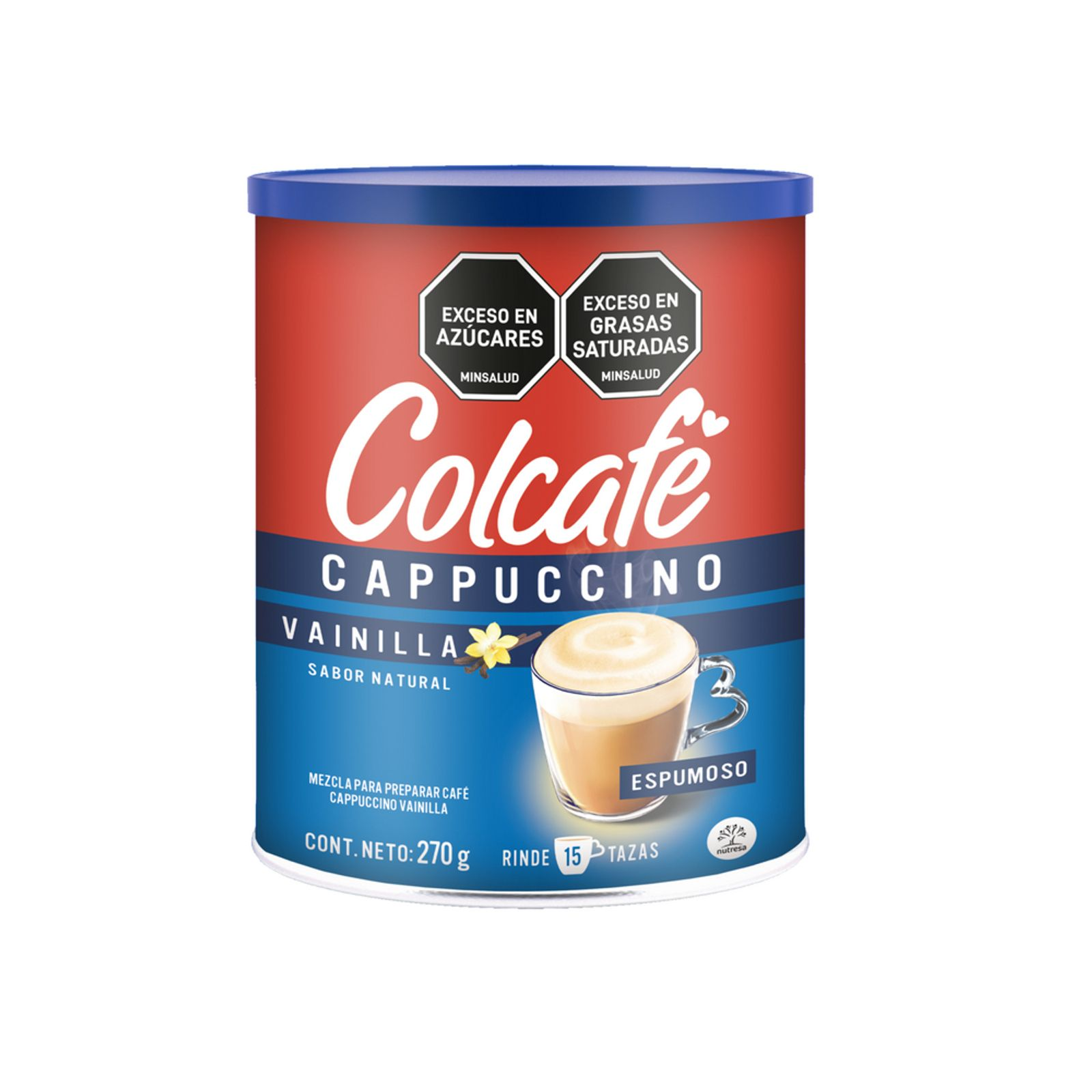 Colcafe Cappuccino Vanilla Instant Coffee Mix Foam Capuchino Vainilla Bag 270g