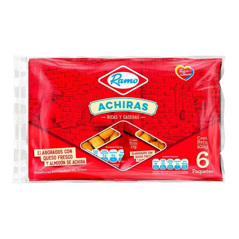 Ramo Achiras Sago Salty Snacks Cheese Crackers Nibbles - 6-Pack (102g)