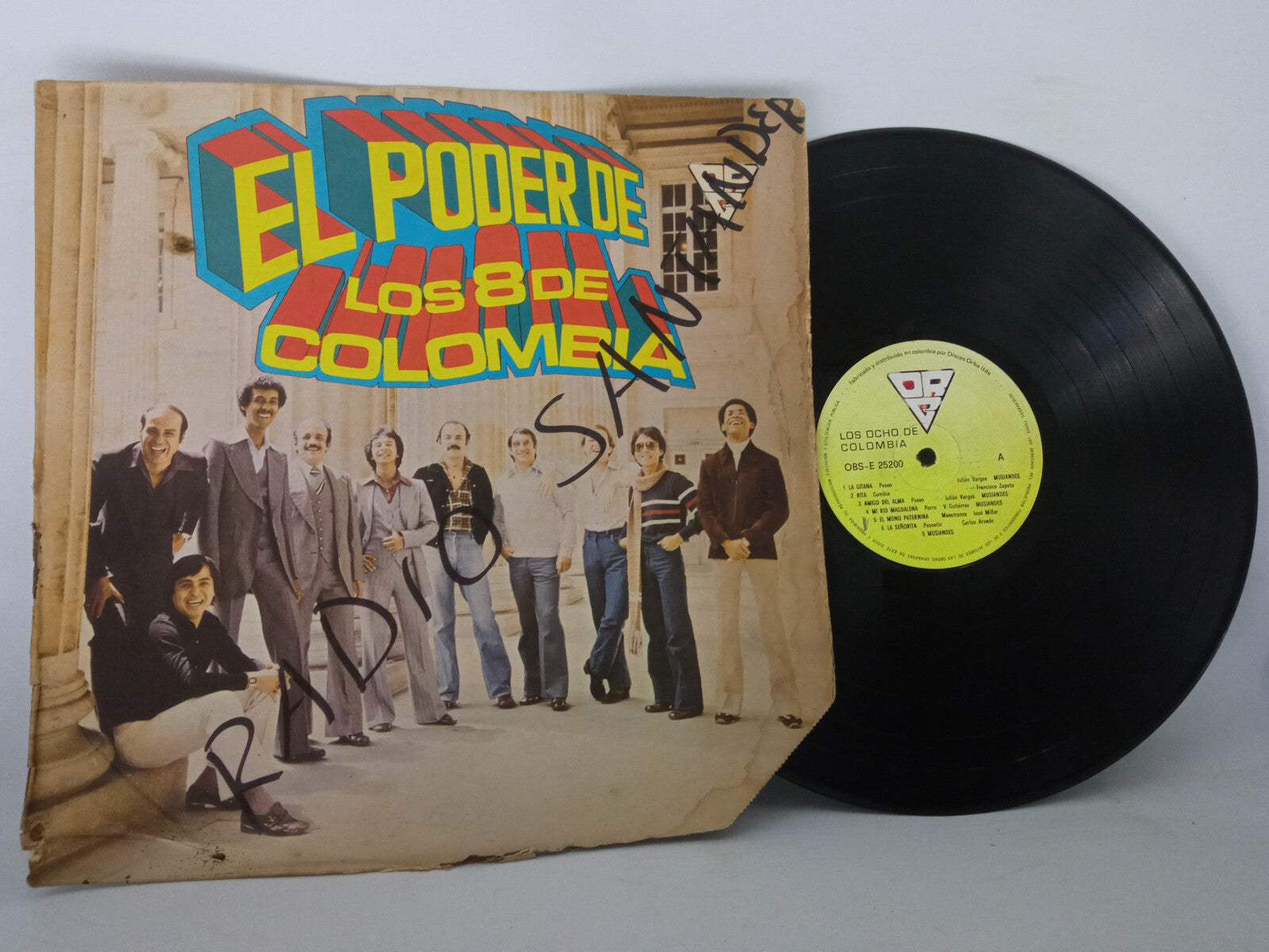 Los Ocho De Colombia El Poder De Los 8 Orbe Prom Disko Vinyl LP Record Cumbia