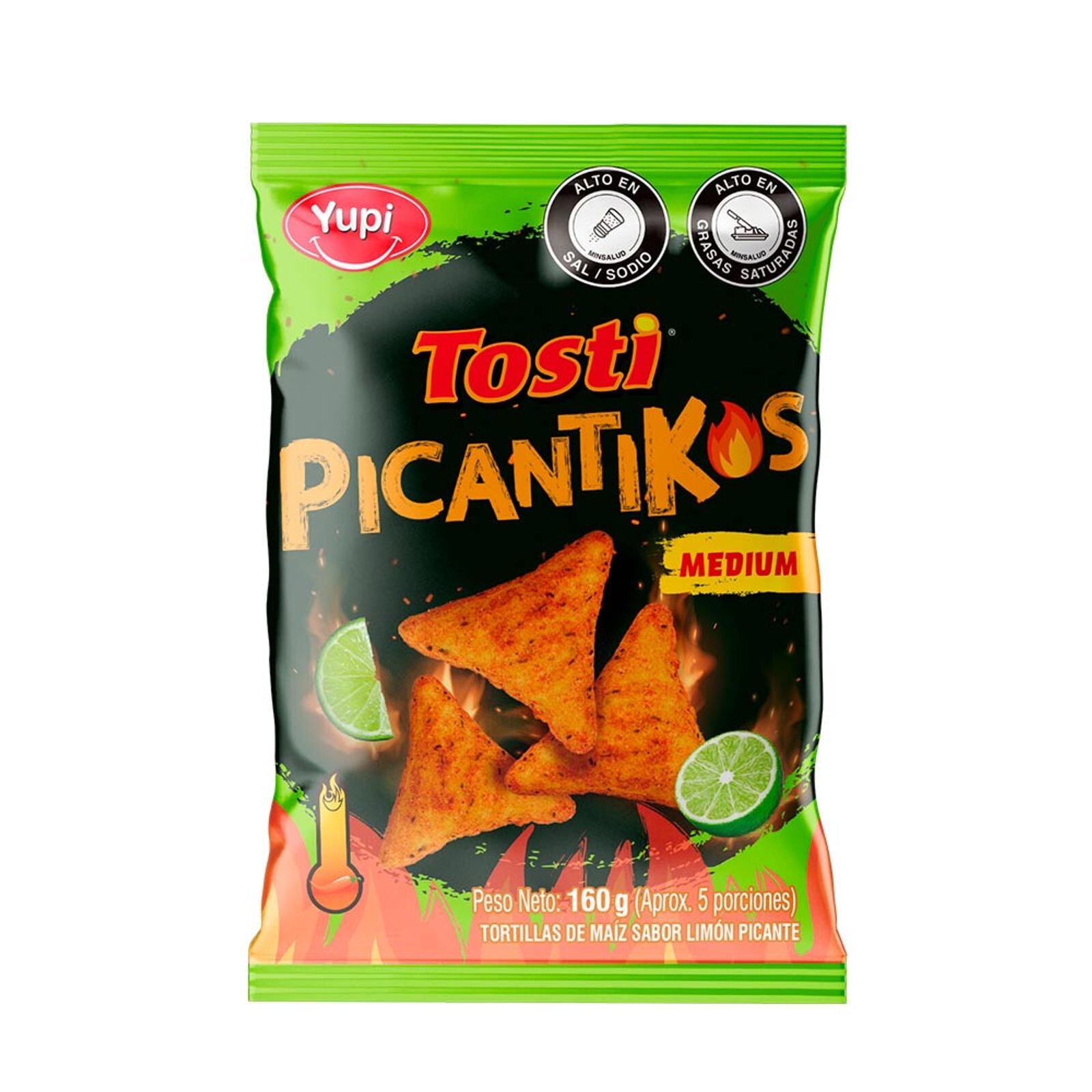 Yupi Tosti Pikantikos Medium Spicy Corn Chips Crunchy Savory Snack Bites