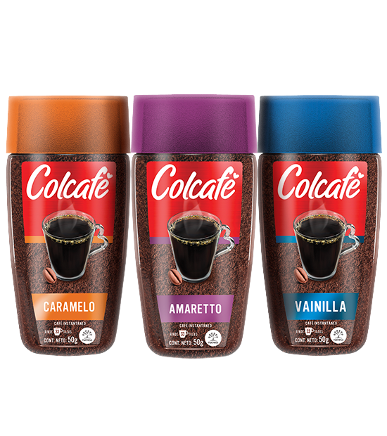 Colcafe Instant Coffee Flavored Variety 3-Pack Vanilla Amaretto Caramel 50g x3