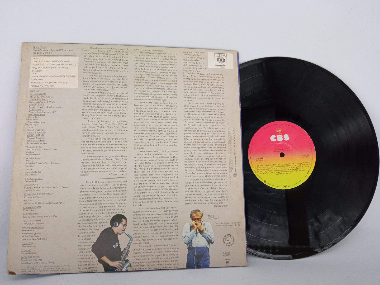Paquito DRivera Why Not CBS Vinyl LP Record Classic Latin Jazz Afro-Cuban Bebop