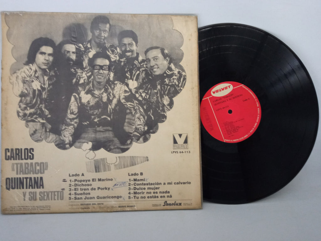 Tabaco Y Su Sexteto Carlos Quintana Velvet Vinyl LP Record Rare Salsa Dura