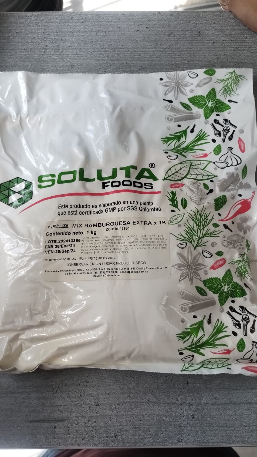 Burger Mix Extra Seasoning Mix Condimento Hamburguesa Soluta - 2.2 lb (1kg)