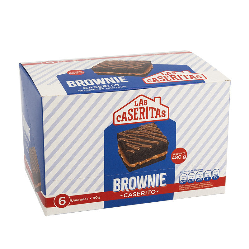 Caseritas Milk Caramel Brownie Dessert Postre con Dulce de Leche 6-Units