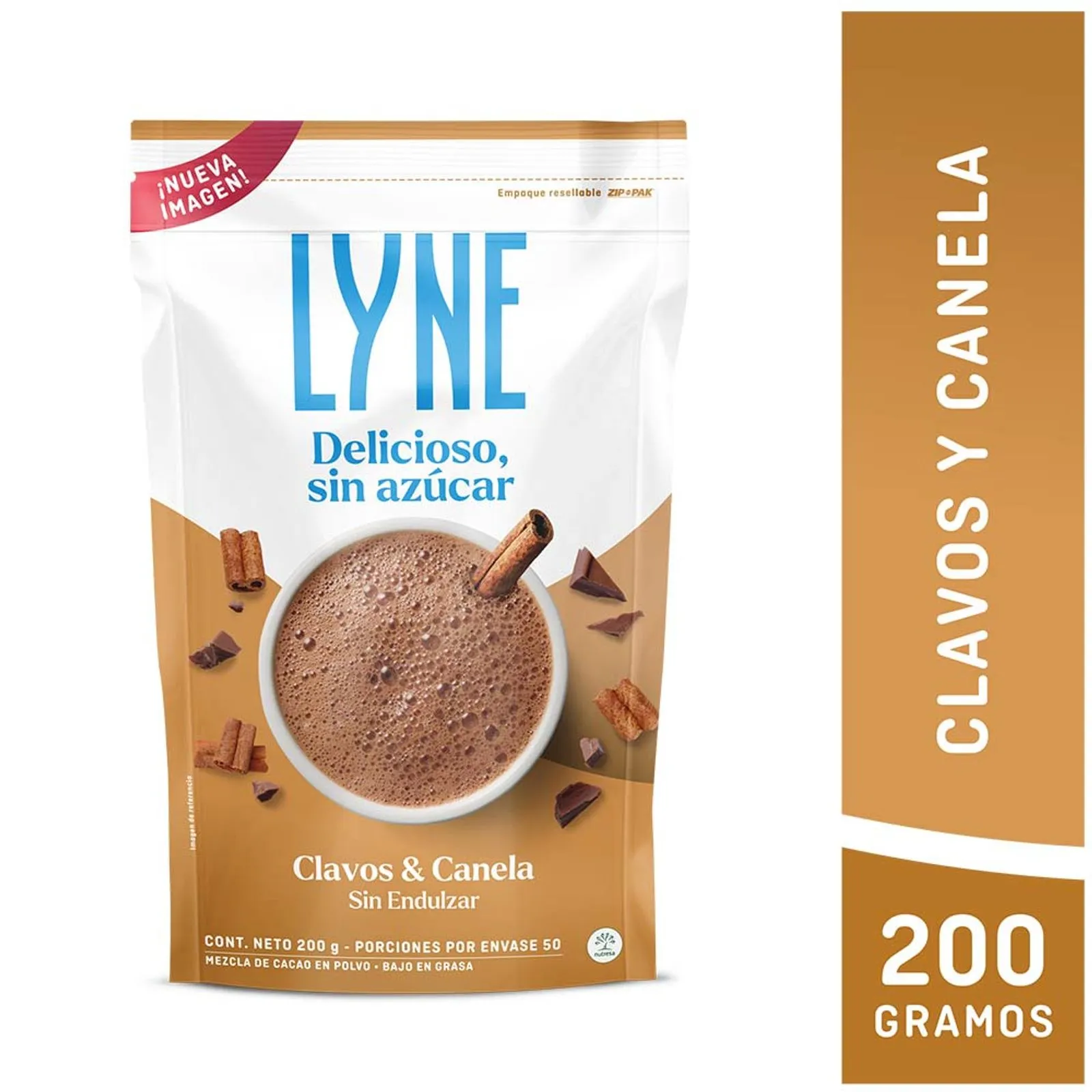 Lyne Sugar Free Chocolate Powder Cloves Cinnamon Diet Cocoa Powder Drink - 200g