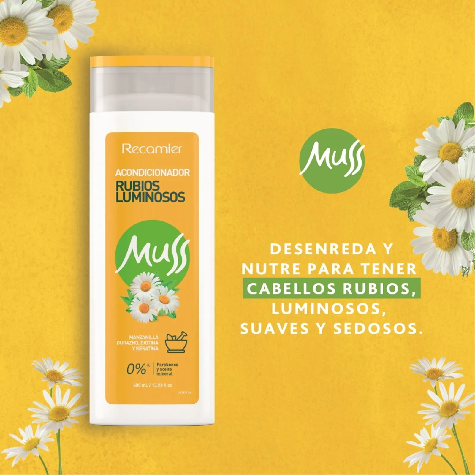 Recamier Muss Luminous Blonde Conditioner Rubios Luminosos Color Care - 400ml