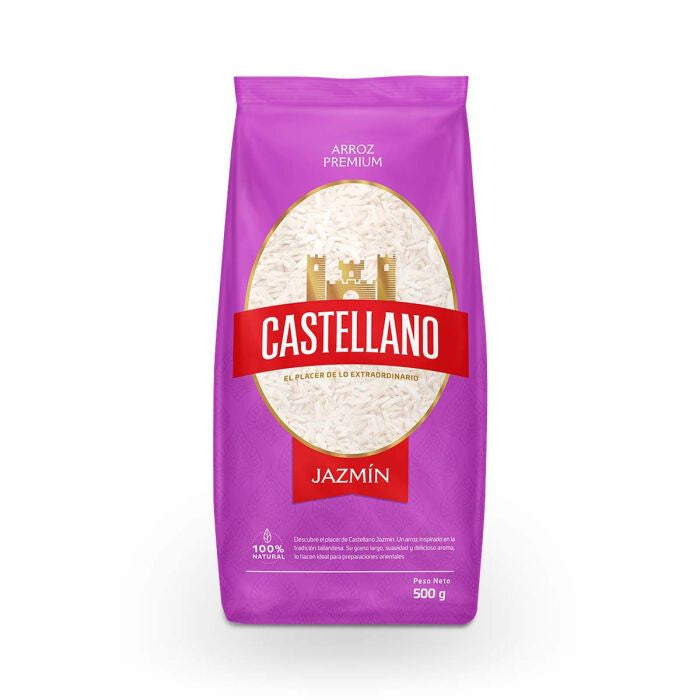 Castellano Jasmine Rice Arroz Jazmin Aromatic Fragrant Soft Grain Pack 500g