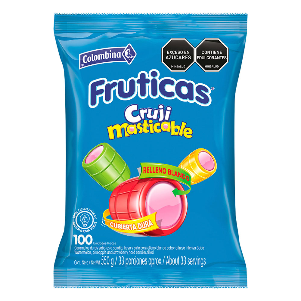 Fruticas Crunchy Chewy Hard Candy Caramelos Crocantes Sweets Pack 100u 550g