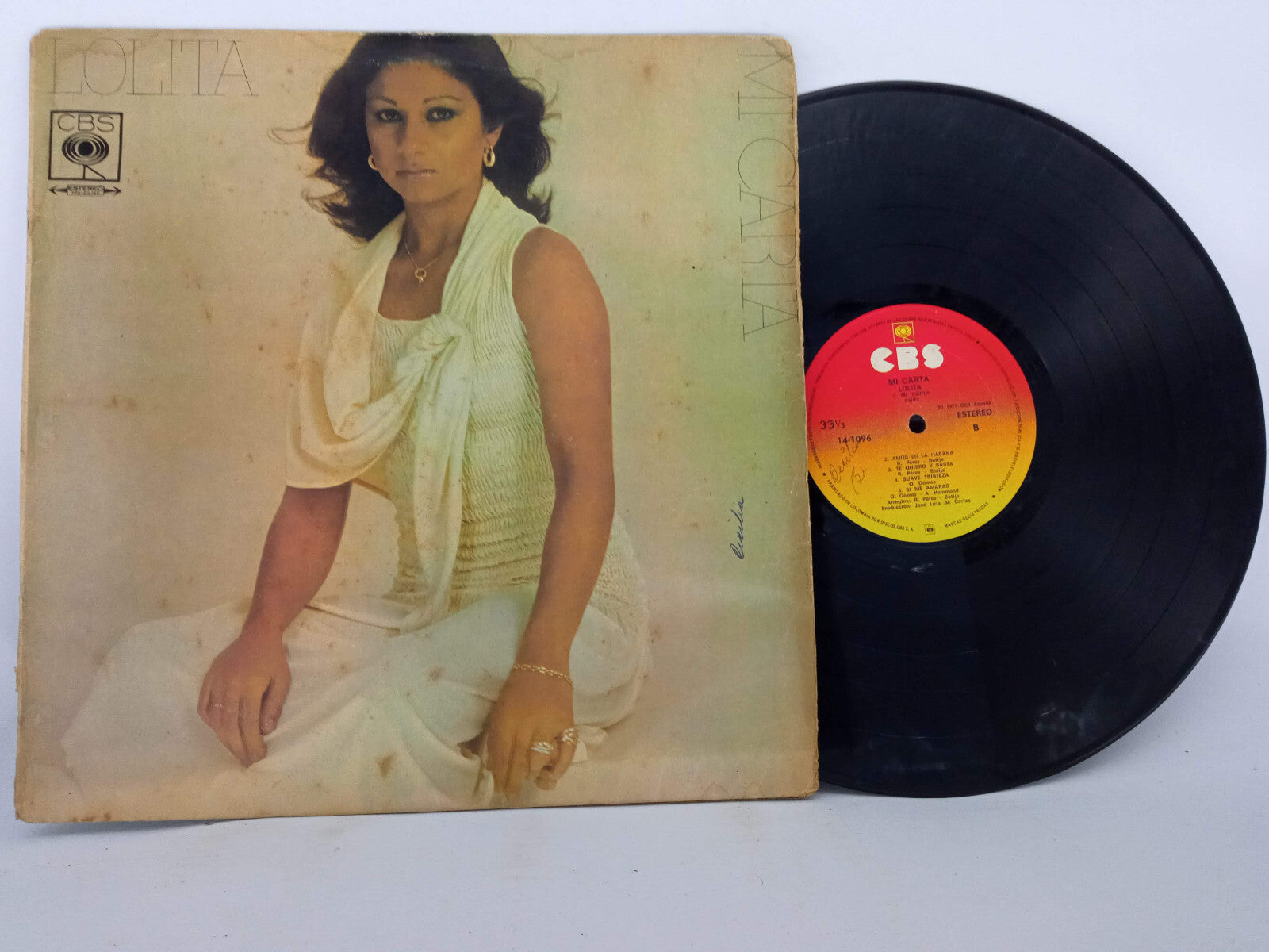 Lolita Mi Carta CBS Vinyl LP Record Vintage Spanish Pop Ballads Copla Romantica