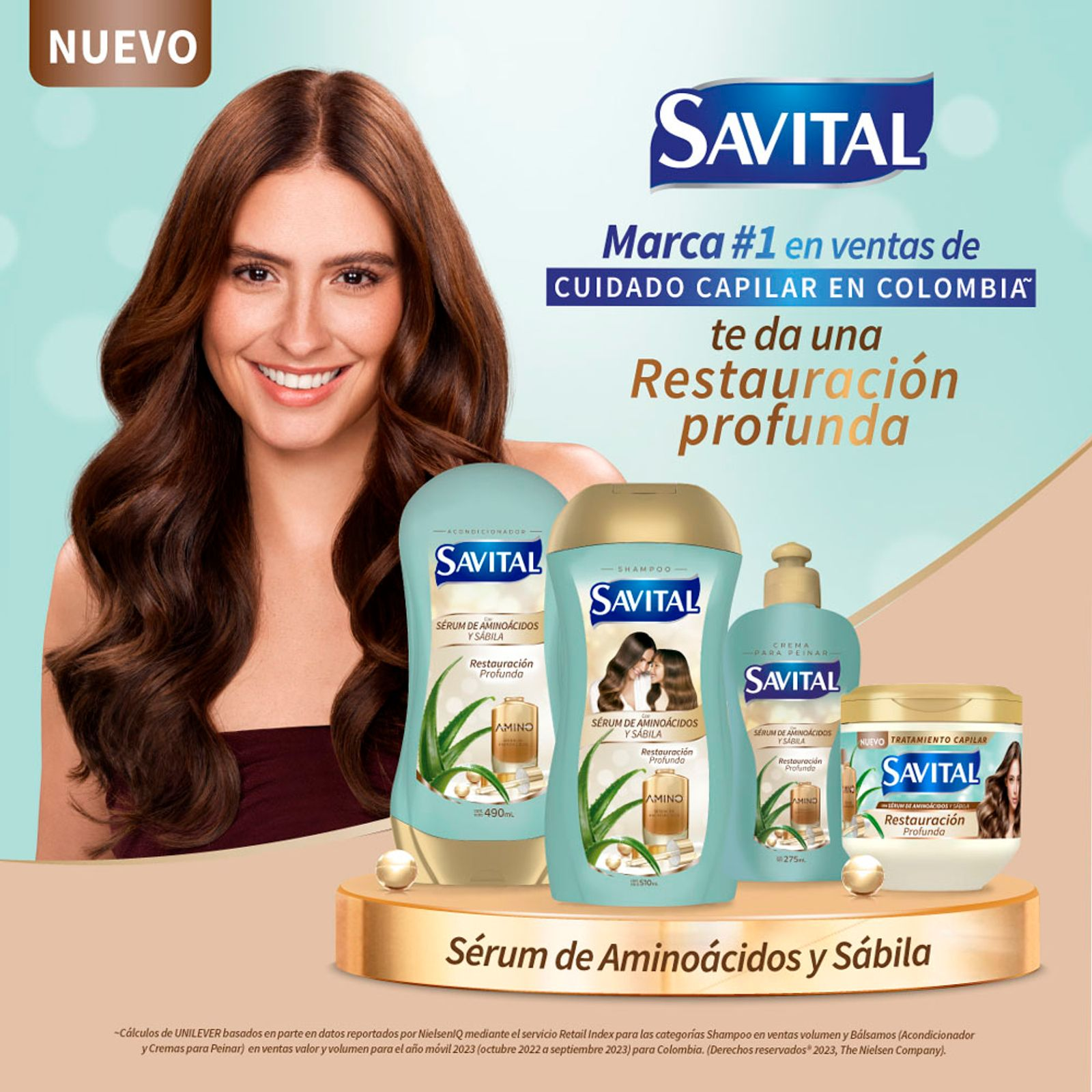Colombian Savital Amino Acid Conditioner 490 ml. Acondicionador aminoácidos