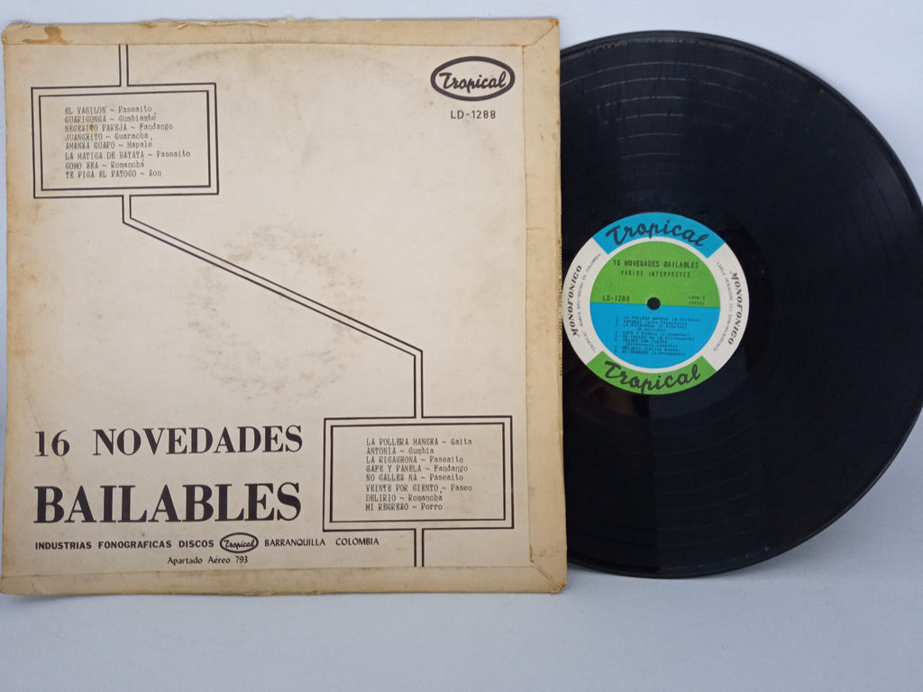 Various 16 Novedades Bailables Tropical Vinyl LP Record Colombian Pressing