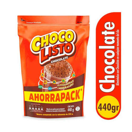 Chocolisto Instant Chocolate Malt Drink Mix Powder Energy - 15.5 oz (440g)