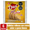 Dux Cookies White Cheese Flavor Cream Filled Galletas con Queso 6-Units 216g