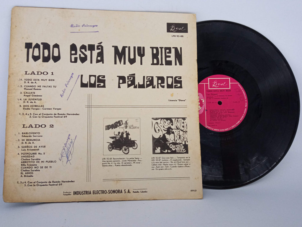 Los Pajaros Todo Esta Muy Bien Sonolux Vinyl LP Record Rare Colombian Garage Pop