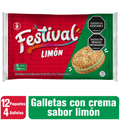 Festival Lemon Flavor Cookies Galletas con Crema de Limon Crunchy 12-Pack 400g