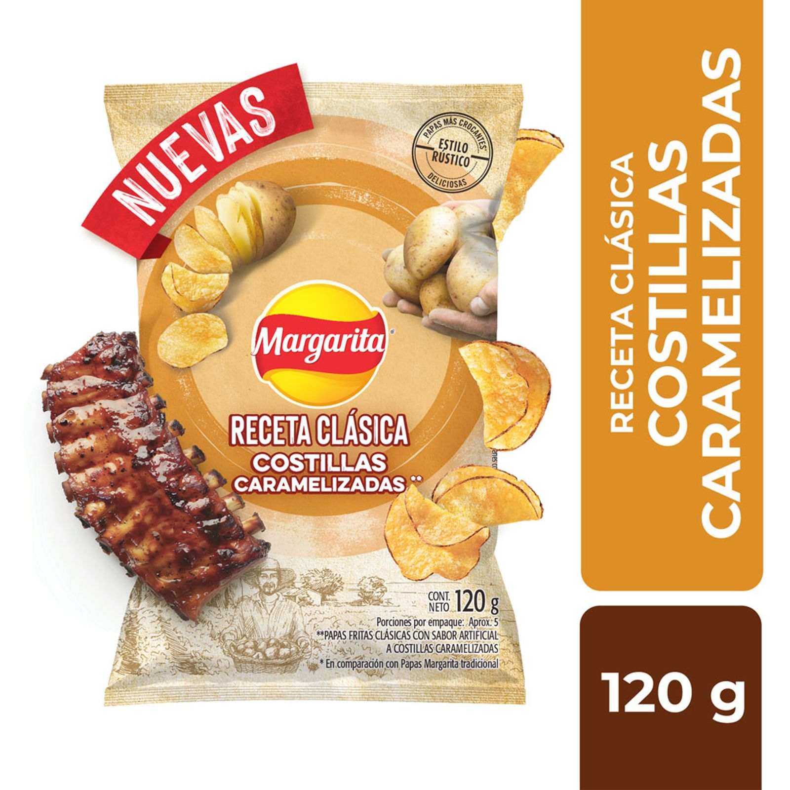 Frito Lay Margarita  Potatoes Classic Recipe for Ribs Caramel x120g.  Costillas