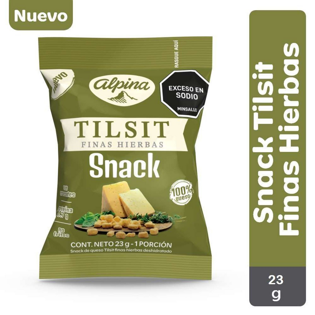 Alpina Tilsit Cheese with Fine Herbs Flavor Queso Tilsit Finas Hierbas Snack 23g
