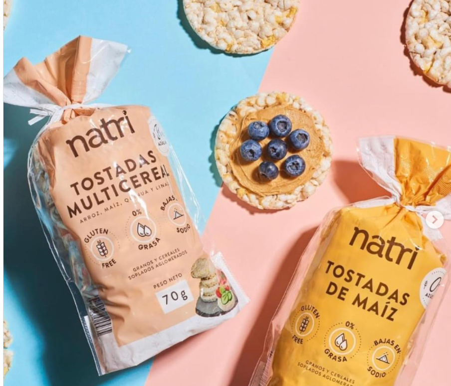 COLOMBIAN Natri Toasted Combo x2 Packages: Multigrain (70 g) + Corn (90 g).