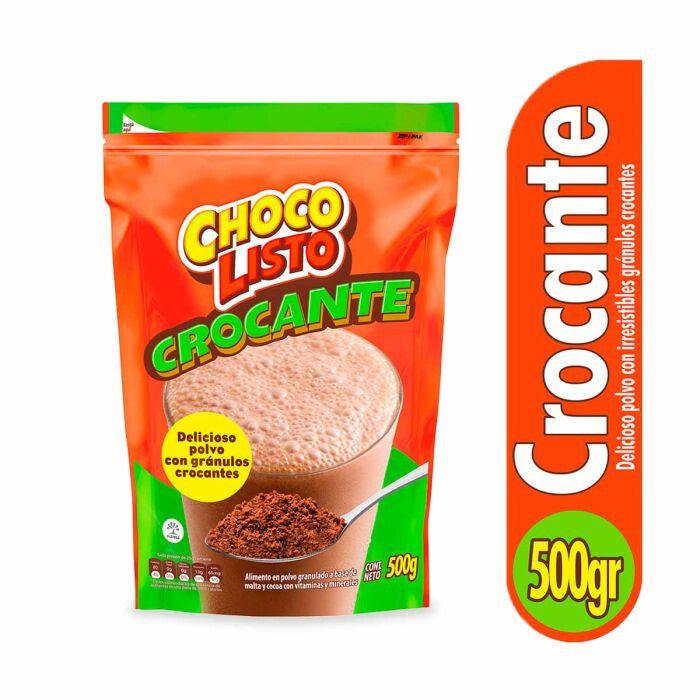 Chocolisto Crispy Chocolate Drink Mix Powder Crocante Formula - 17.6 oz (500g)