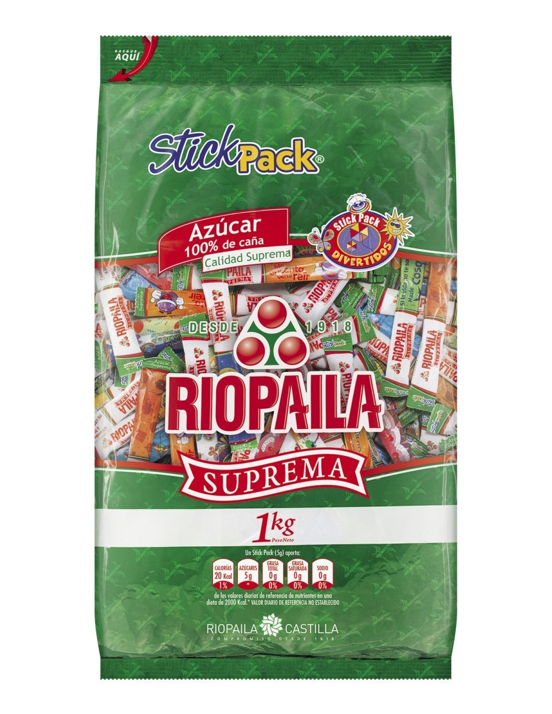 Riopaila White Sugar Tubipack Single Paper Packets Coffee Sweetener 200u x 5g