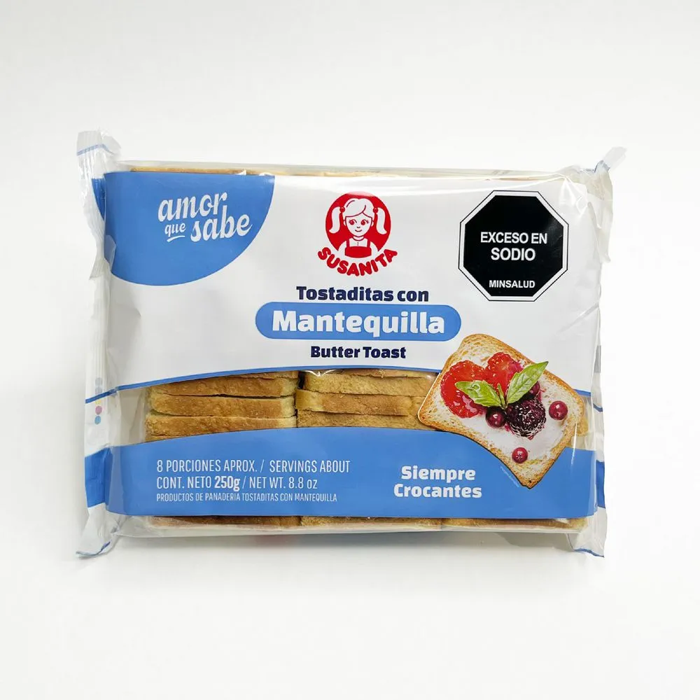 Susanita Butter Toast Tostaditas de Mantequilla Crunchy Bread Snack - 250g
