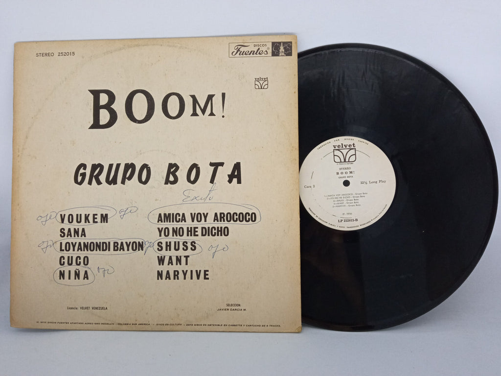 Grupo Bota Boom Discos Fuentes Velvet Vinyl LP Record Rare Latin Salsa Dance