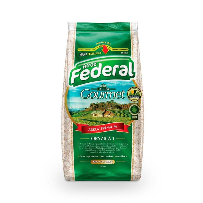 Federal Gourmet White Rice Arroz Blanco Selection Premium Grains - 1 kg